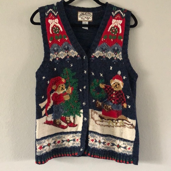vintage christmas vest